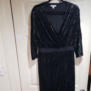 Black Ani velvet wrap dress by Eva Mendes (L)